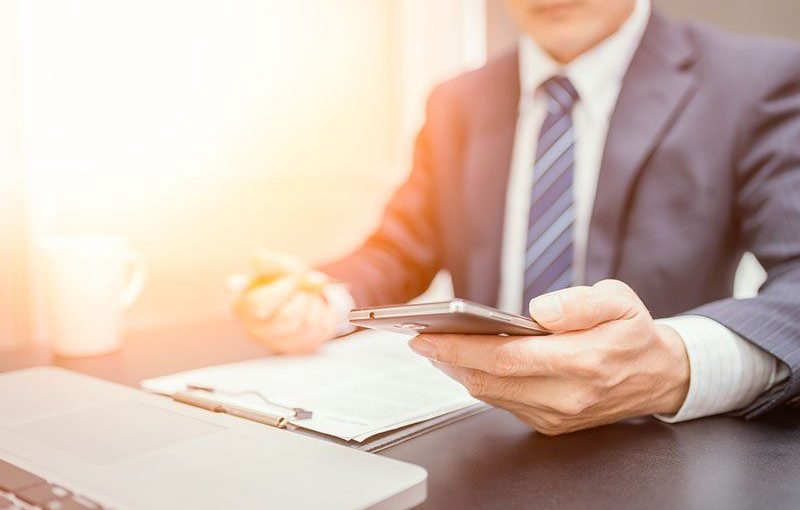 businessman with smartphone