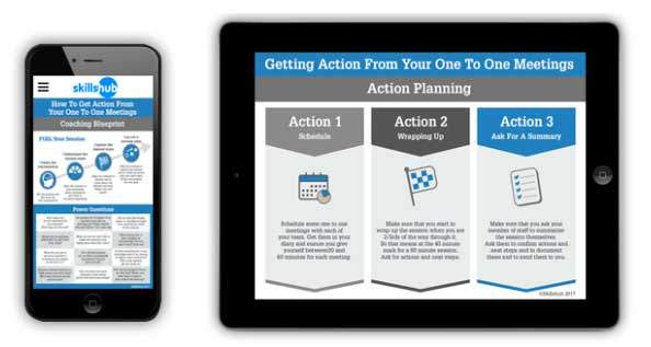 Microlearning session on a mobile phone and tablet device