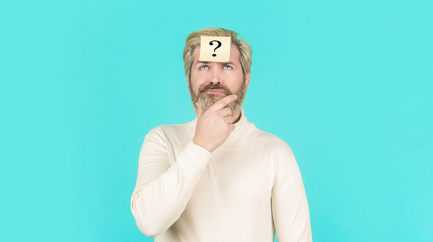 Man with question sign