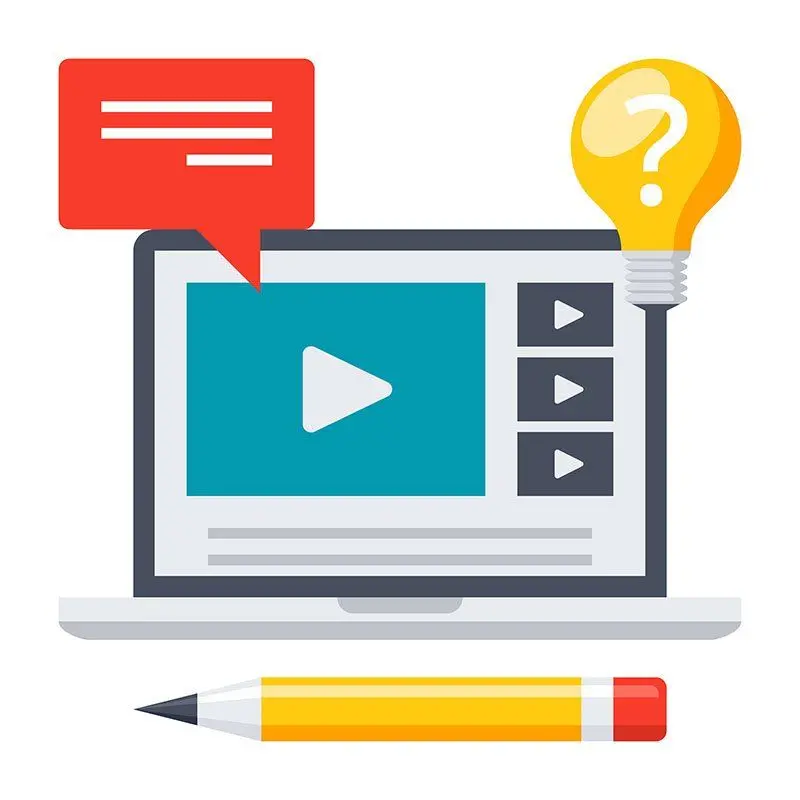 Education online, webinar or elearning theme, vector illustration in flat style