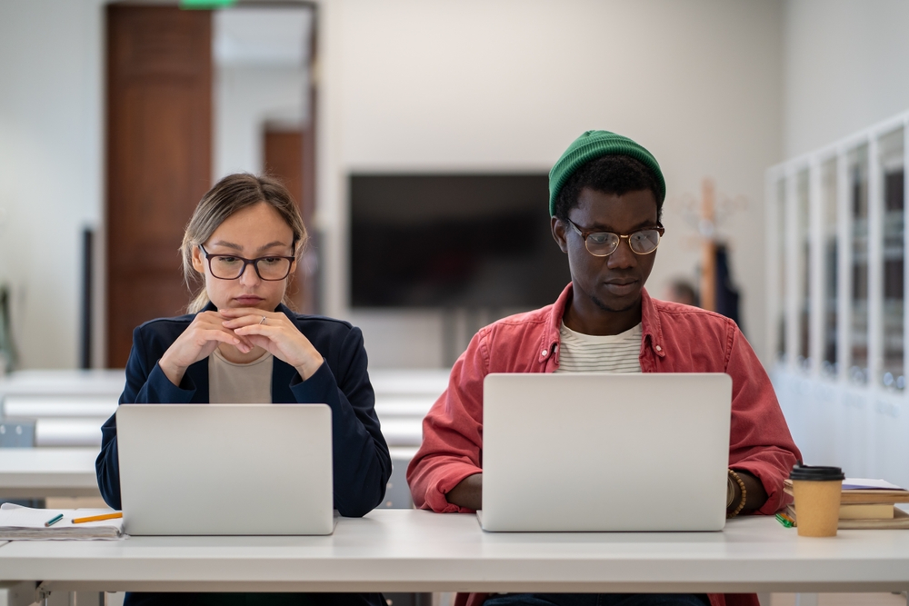 Staff completing sexual harassment prevention training online